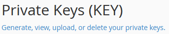 Private Keys option in SSL/TLS