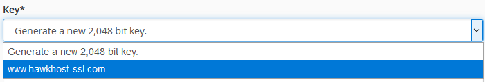 Select private key for CSR