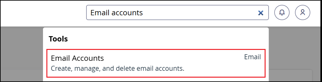 Email Accounts search in cPanel