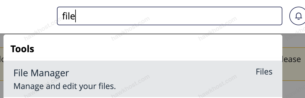 Searching for File Manager in cPanel