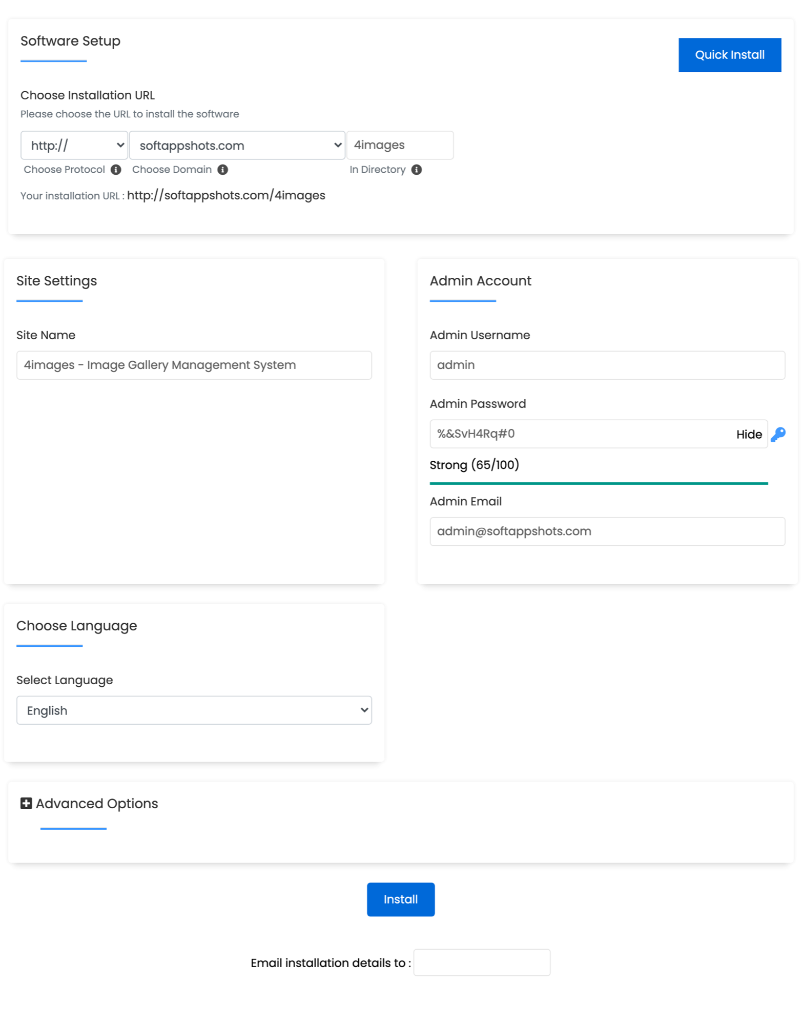 4images Install Options