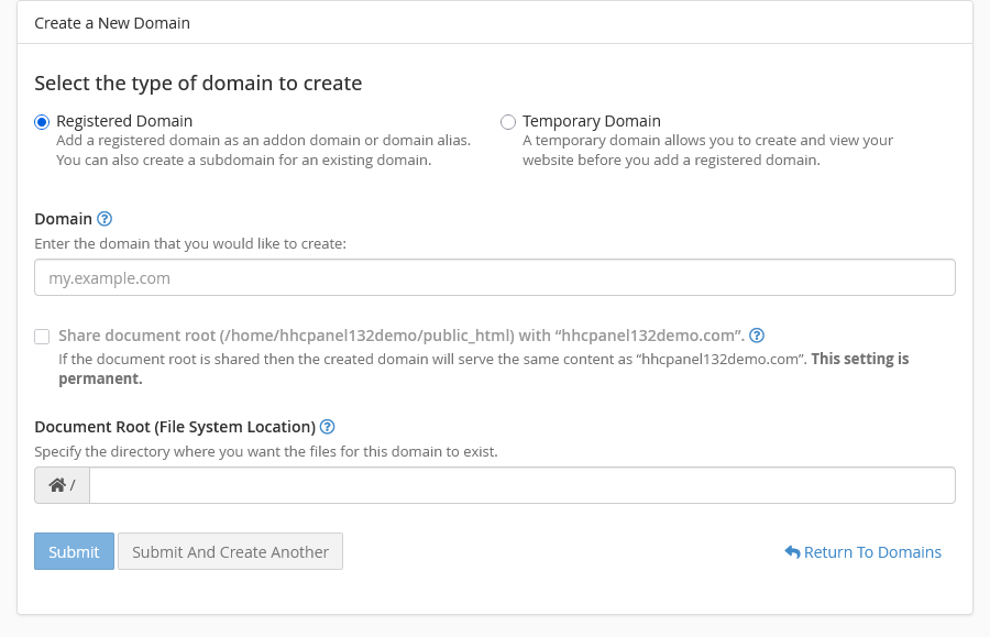 Add Domain Interface
