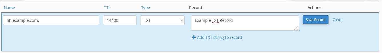 Apex TXT Record