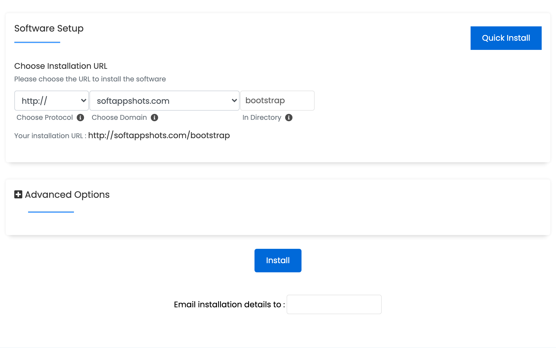 Bootstrap Install Options
