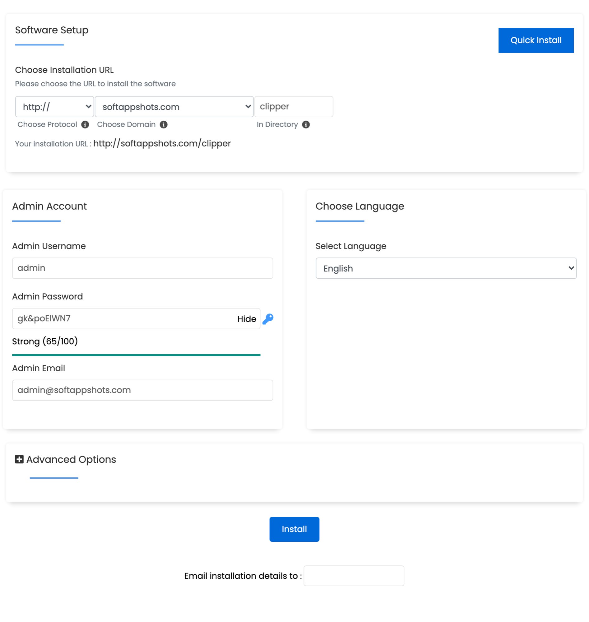 ClipperCMS Install Options