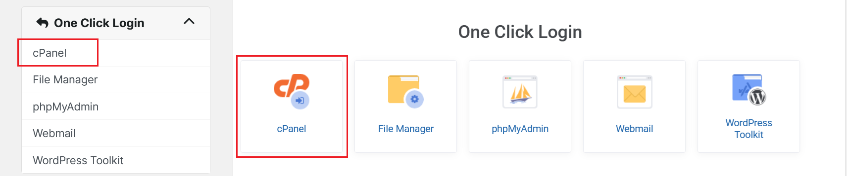 One Click cPanel