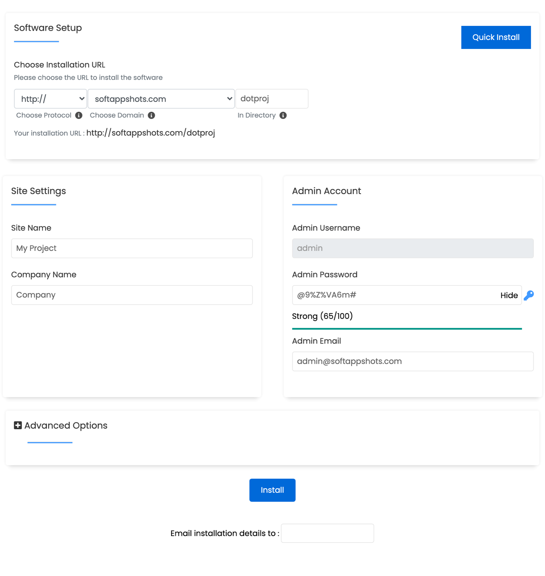 dotProject Install Options