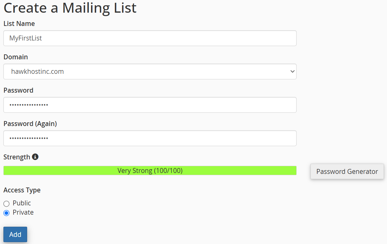 Configure your Mailing List