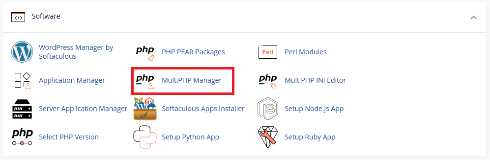 MultiPHP Manager in cPanel