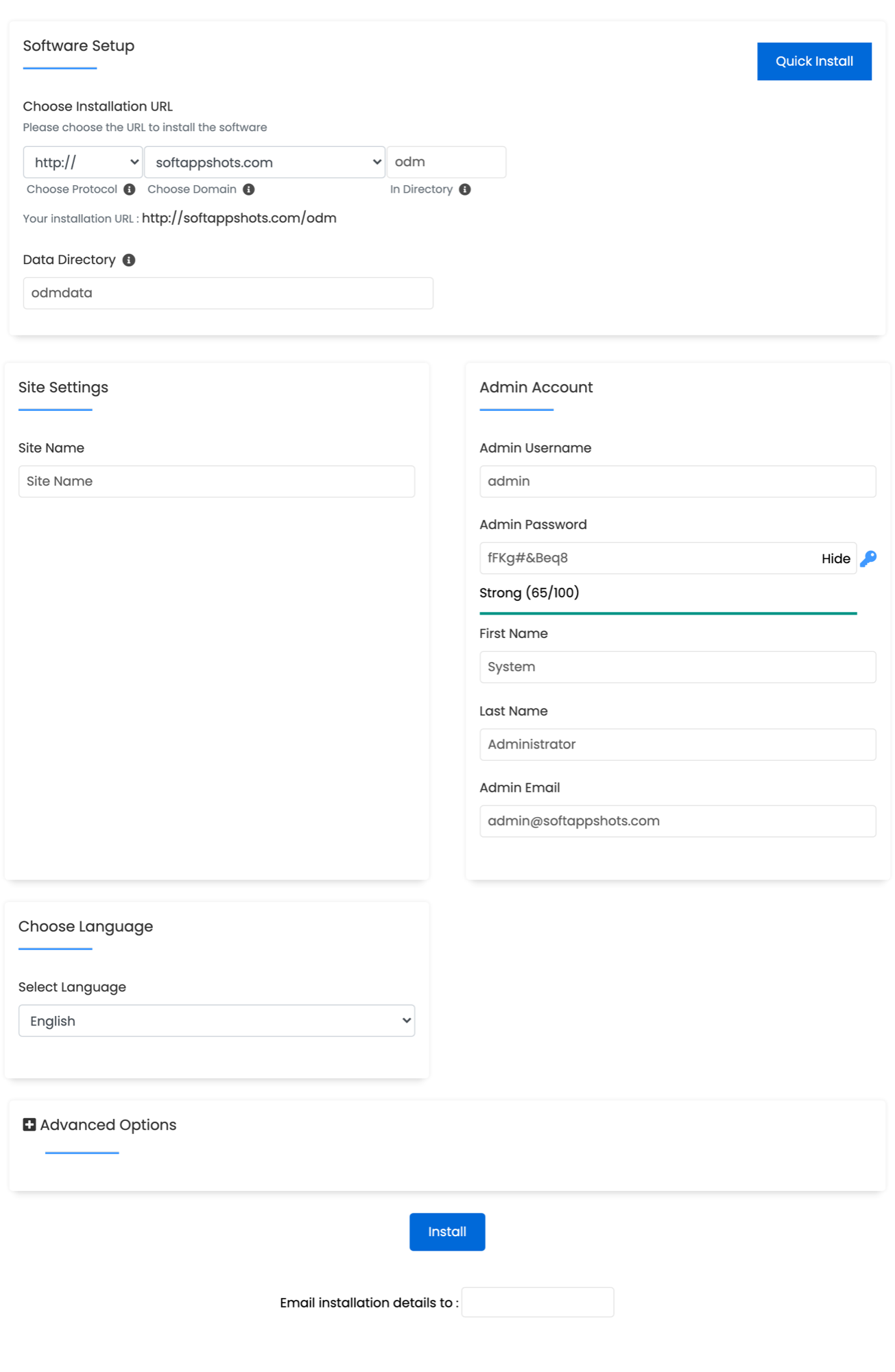 OpenDocMan Install Options