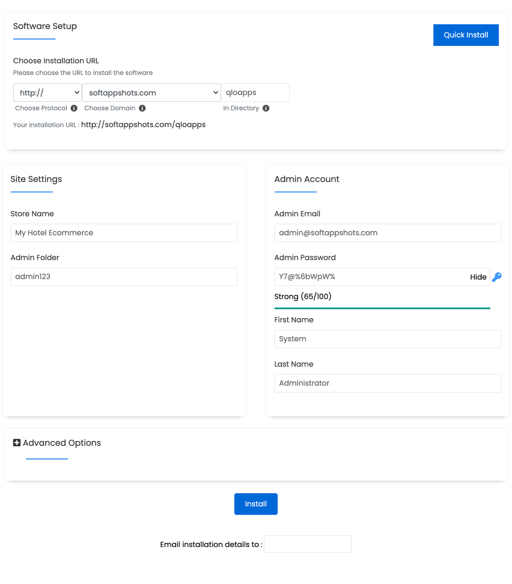 QloApps Install Options