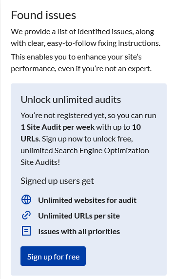 Sign up for free
