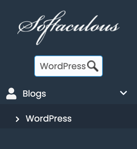 WordPress in Softaculous