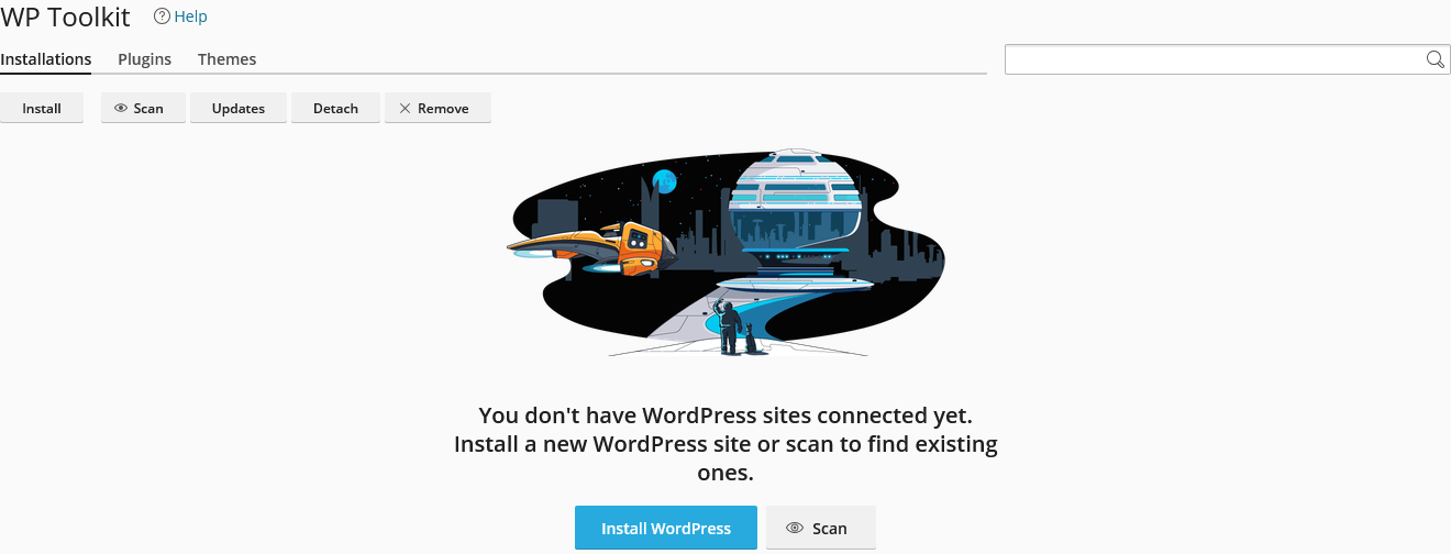 WordPress Management Main Page