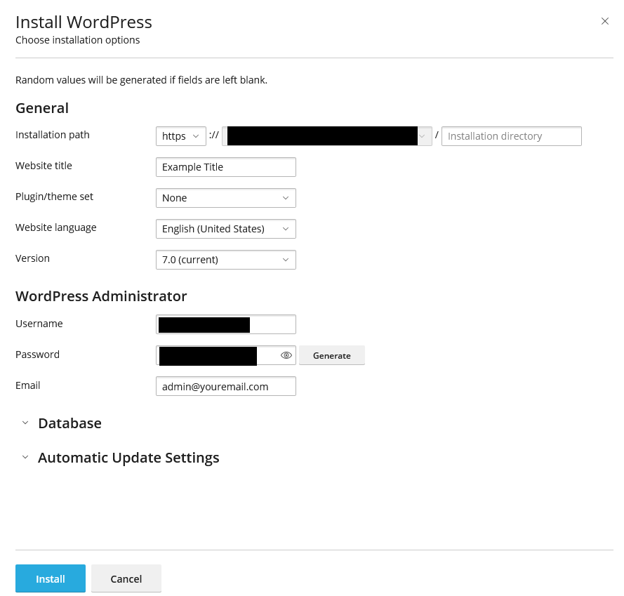 WordPress Management WordPress Install