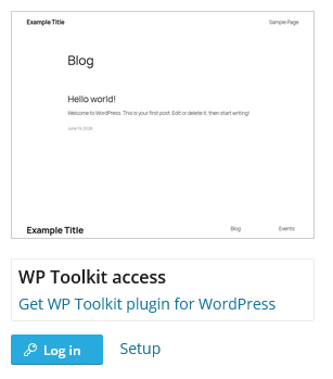 WP Toolkit WordPress Plugin Installation