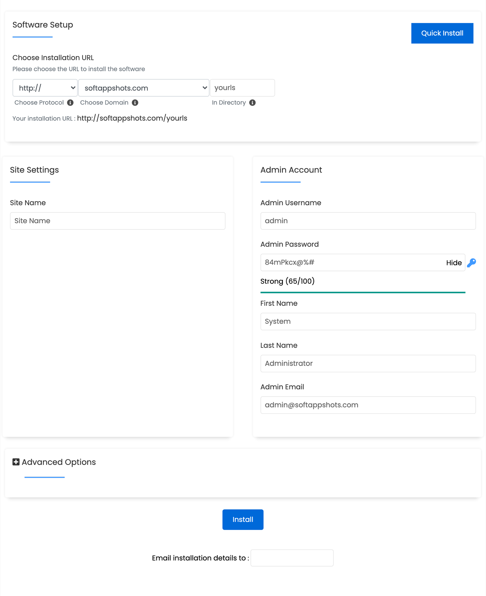 YOURLS Install Options